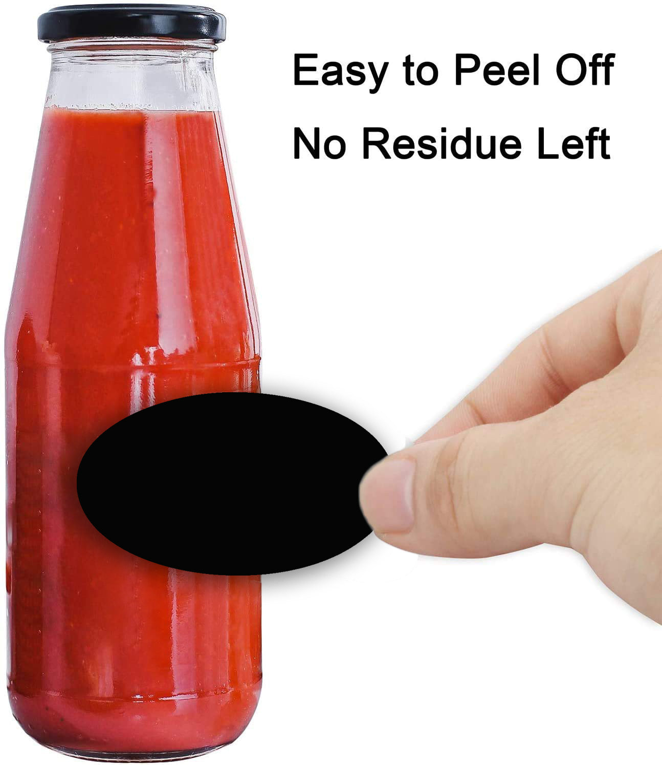 iberry's 108 pieces Waterproof Vinyl Stickers for Mason Jars Glass Bottle, Decals Craft, Kitchen Jar (Paper, 7 cm x 4 cm, Black, 108 Piece) -(11)