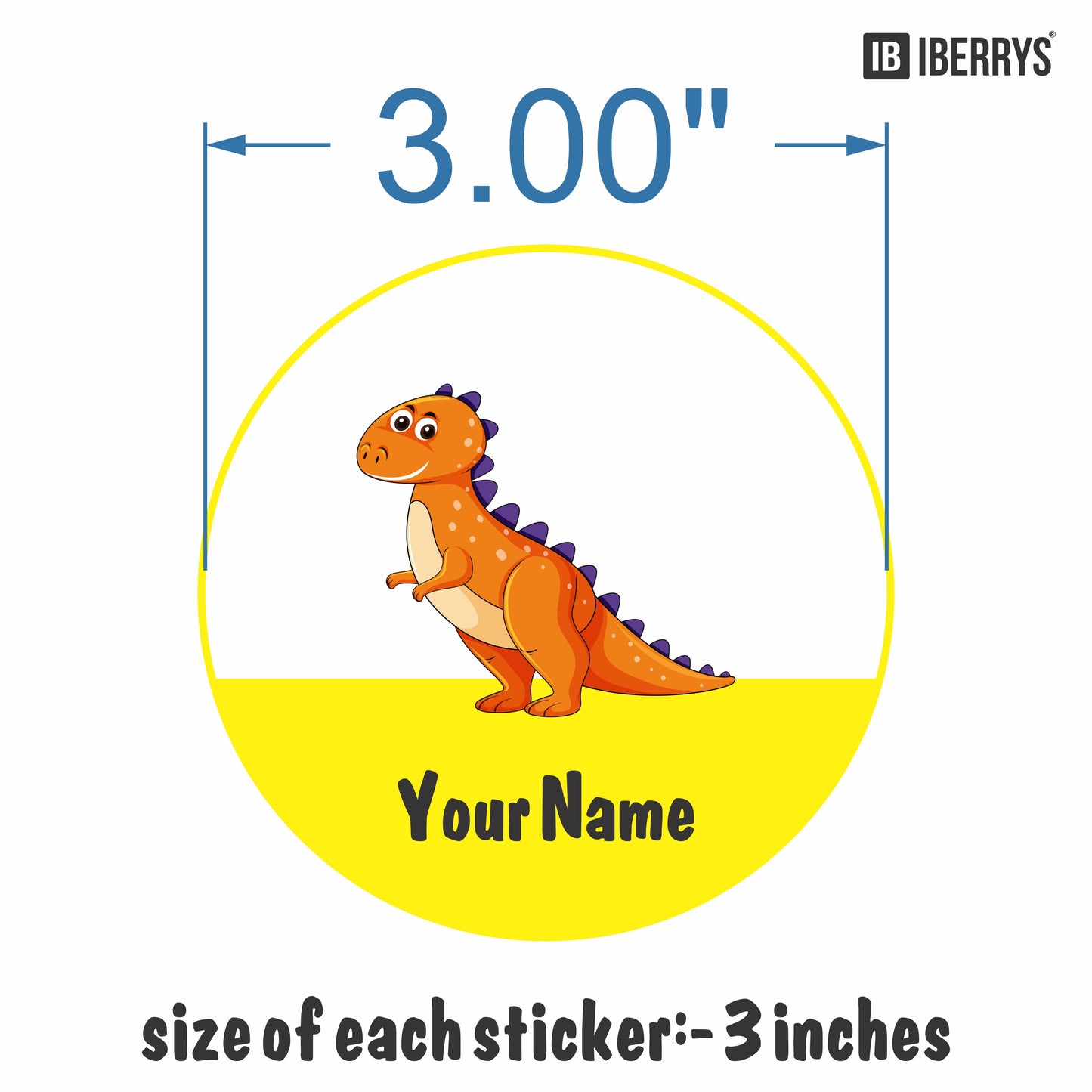 Round 3" Personalized waterproof sticker | Set of 40 stickers | 8 diffrent designs -1