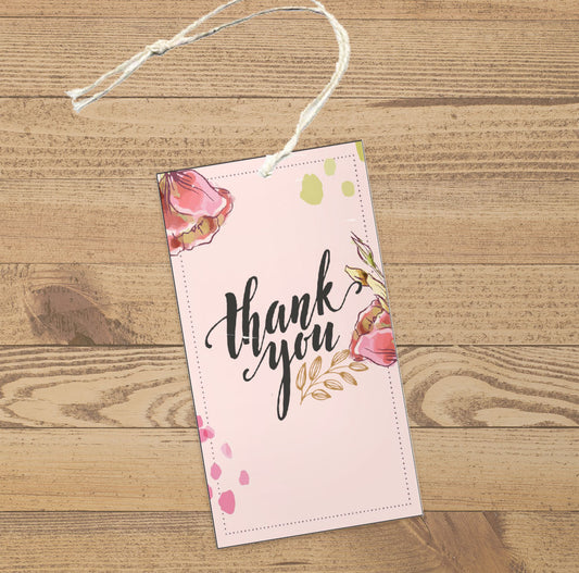 iberry's 100 pcs Thankyou Tags with Thread, Thankyou Tags for Return Gifts, Thankyou Tags for Small Business, Tags for Return Gifts-05