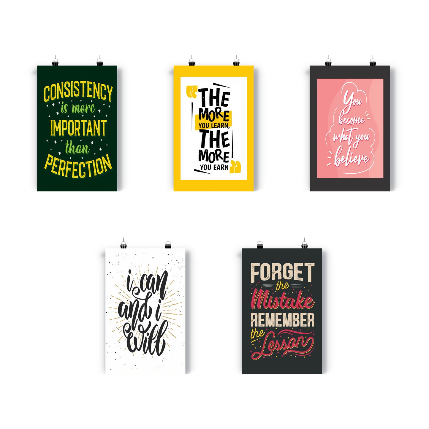 iberry's Motivational Quote Posters for Office and Student Room Walls |motivational posters (Size 28 x 43 CM, Pack of 10)-B
