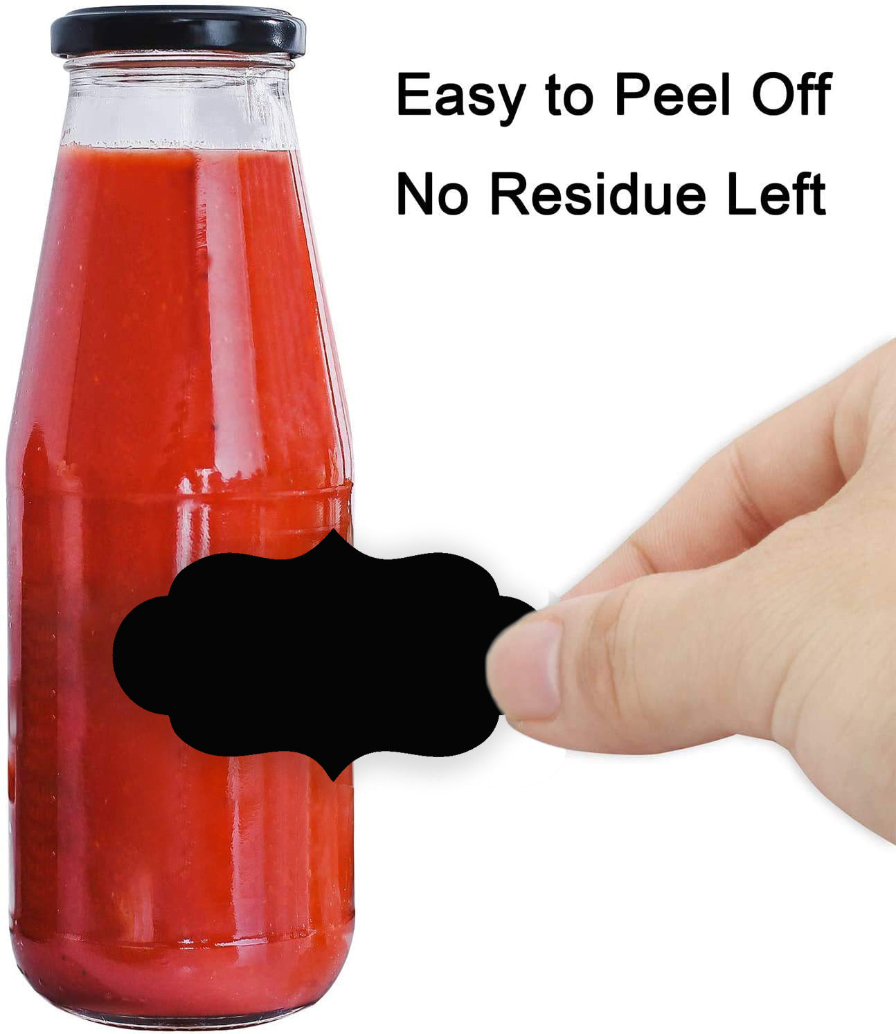 iberry's 108 pieces Waterproof Vinyl Stickers for Mason Jars Glass Bottle, Decals Craft, Kitchen Jar (Paper, 7 cm x 4 cm, Black, 108 Piece) -(2)