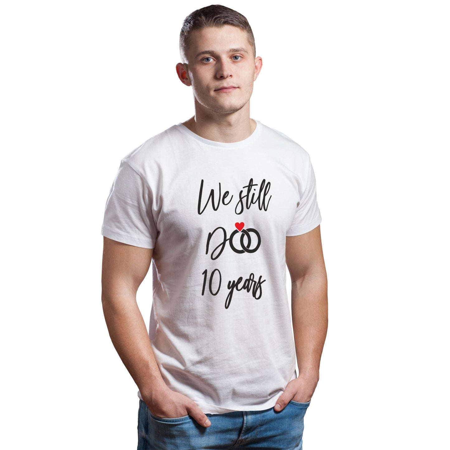 Customized Anniversary Couple Tshirt- Cotton Tshirt (Set of 2)