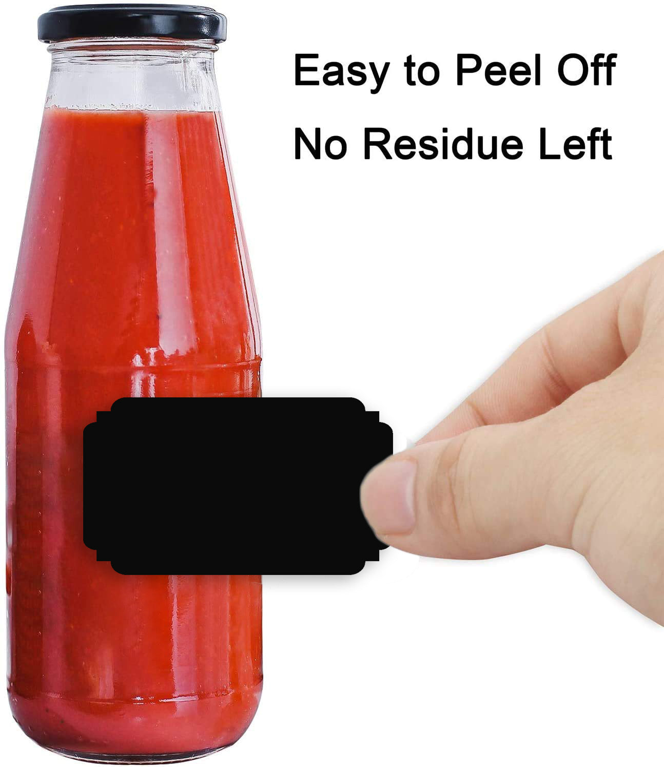 iberry's 108 pieces Waterproof Vinyl Stickers for Mason Jars Glass Bottle, Decals Craft, Kitchen Jar (Paper, 7 cm x 4 cm, Black, 108 Piece) -(3)