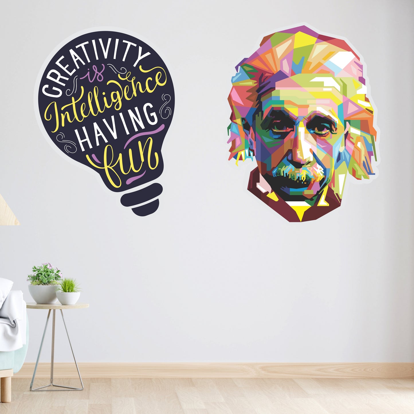 iberry's Inspirational Motivational Quotes Wall Sticker, Creativity is Intelligence"- 40 x 68 cm Wall Stickers for Study- Office-03