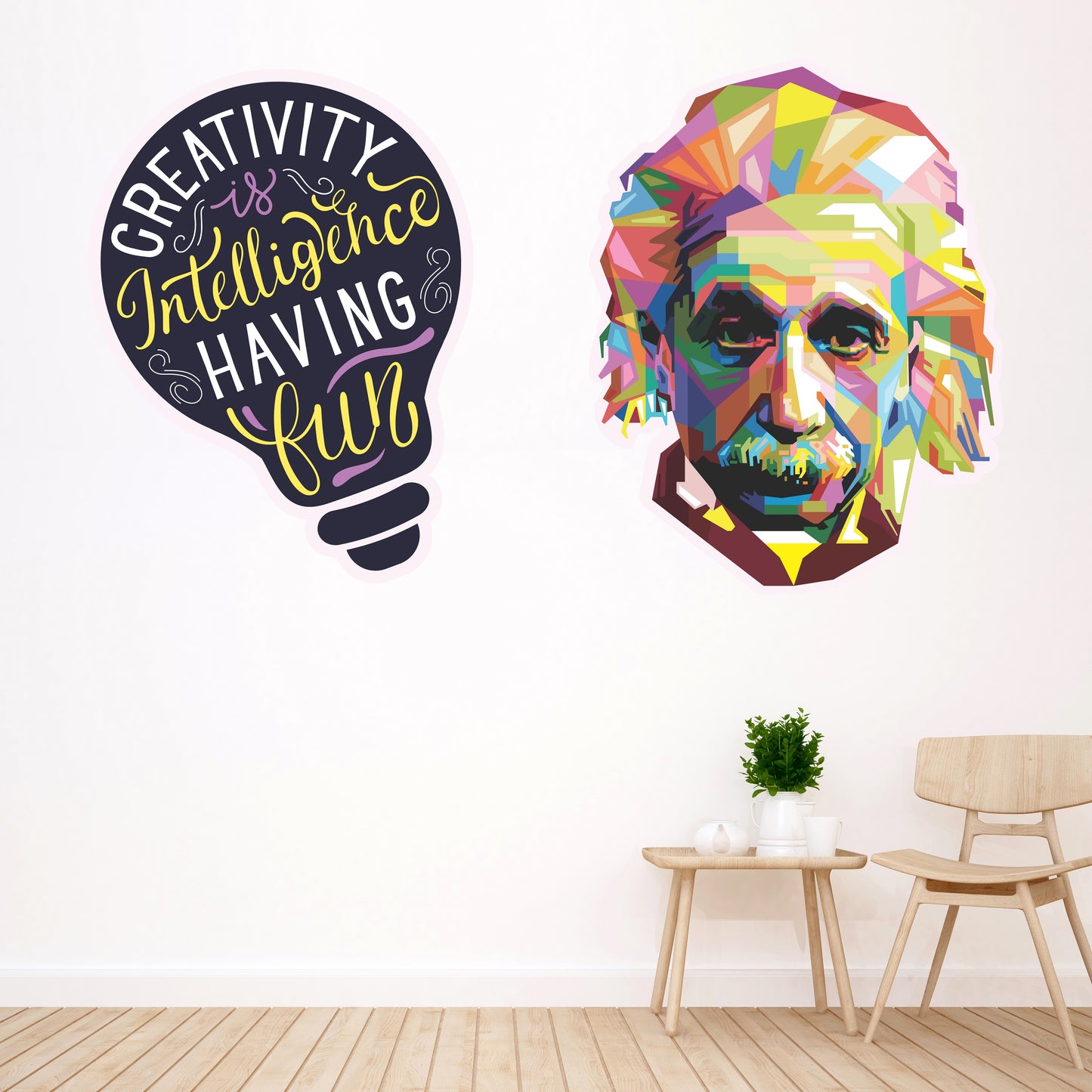 iberry's Inspirational Motivational Quotes Wall Sticker, Creativity is Intelligence"- 40 x 68 cm Wall Stickers for Study- Office-03