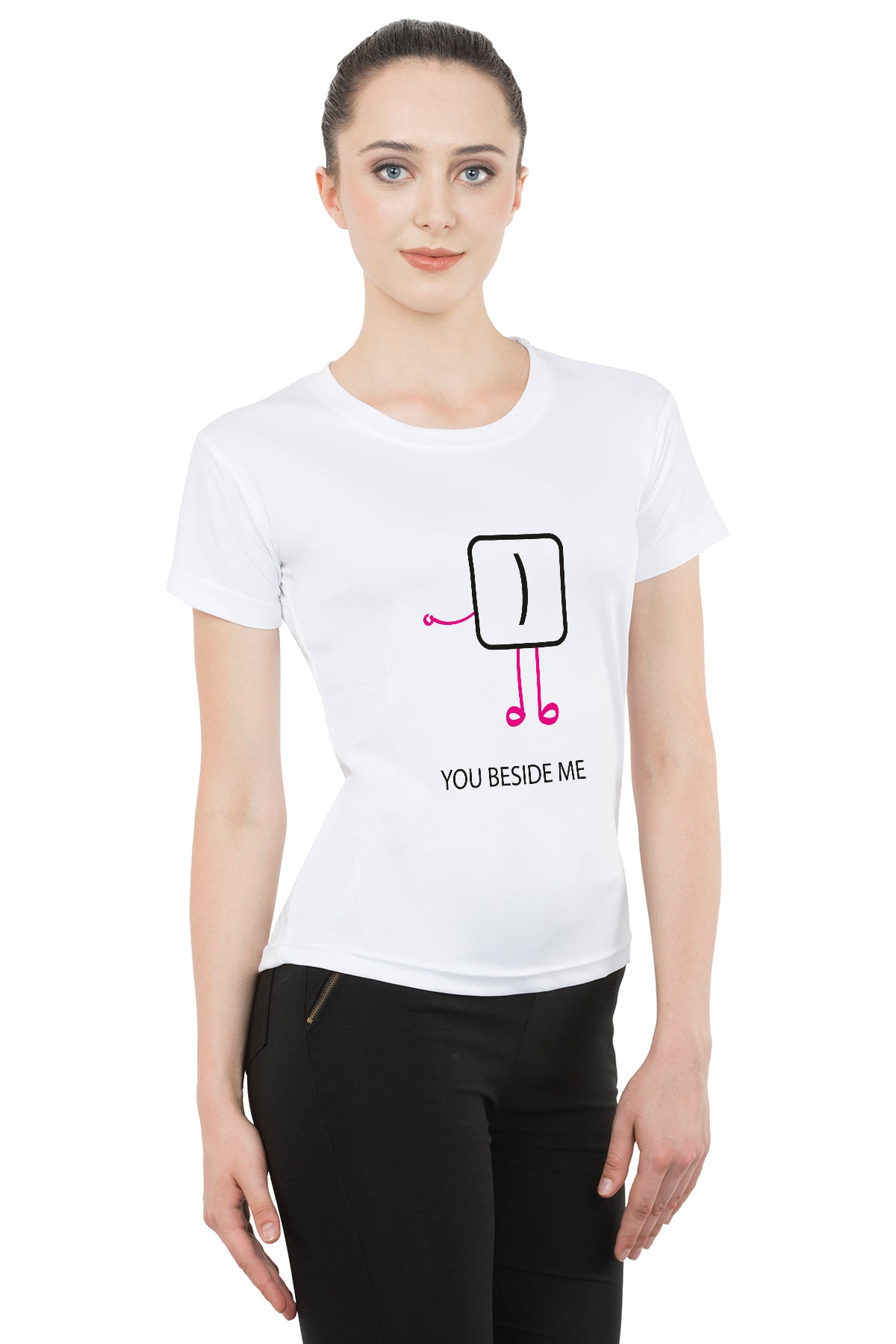 Happiness Matching Couple Tshirt for Men & Women Cotton Printed Regular Fit Tshirts-  (Set of 2)-36