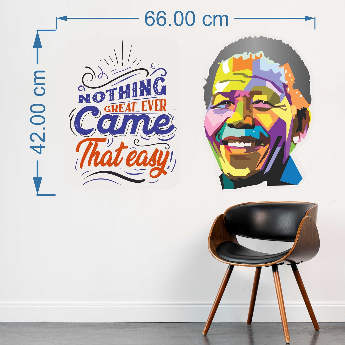 iberry's Inspirational Motivational Quotes Wall Sticker, Nothing Great Came Easy"- 42 x 66 cm Wall Stickers for Study- Office-04