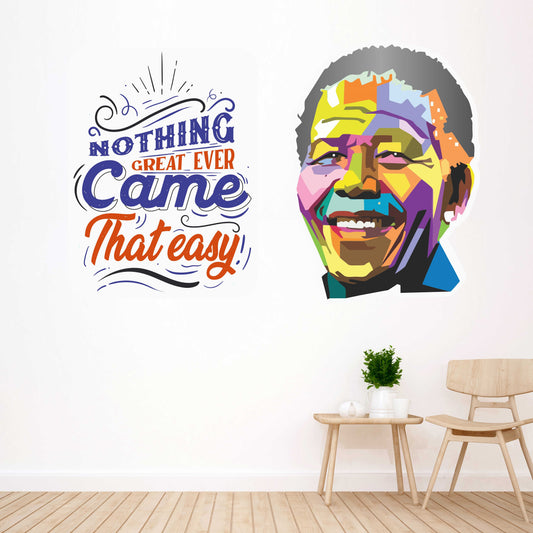 iberry's Inspirational Motivational Quotes Wall Sticker, Nothing Great Came Easy"- 42 x 66 cm Wall Stickers for Study- Office-04