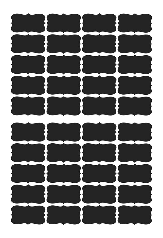 iberry's 108 pieces Waterproof Vinyl Stickers for Mason Jars Glass Bottle, Decals Craft, Kitchen Jar (Paper, 7 cm x 4 cm, Black, 108 Piece) -(5)