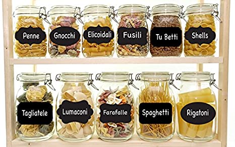 iberry's 108 pieces Waterproof Vinyl Stickers for Mason Jars Glass Bottle, Decals Craft, Kitchen Jar (Paper, 7 cm x 4 cm, Black, 108 Piece) -(12)