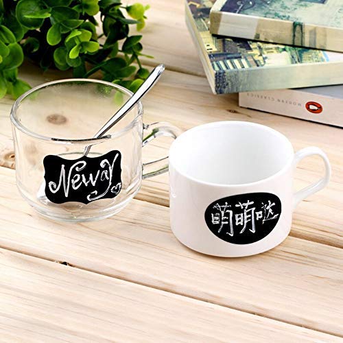 iberry's Waterproof Vinyl Chalkboard Stickers for Mason Jars Glass Bottle, Decals Craft, Kitchen Jar (Paper, 7 cm x 4 cm, Black, 120 Piece)