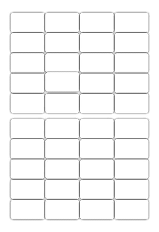iberry's 108 pieces Waterproof Vinyl Stickers for Mason Jars Glass Bottle, Decals Craft, Kitchen Jar (Paper, 7 cm x 4 cm, White, 108 Piece) (Rectangle with Edge Corner Sticker) ( 9 )