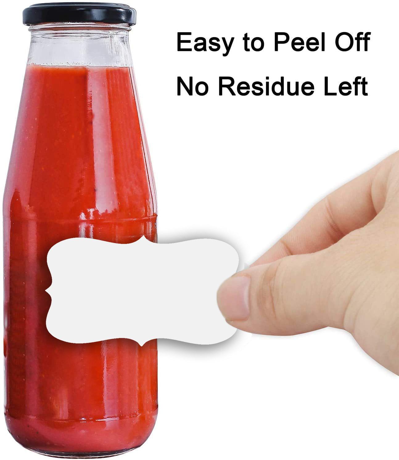 iberry's 108 pieces Waterproof Vinyl Stickers for Mason Jars Glass Bottle, Decals Craft, Kitchen Jar (Paper, 7 cm x 4 cm, White, 108 Piece) (Curvy 2 stickers curly) ( 5 )