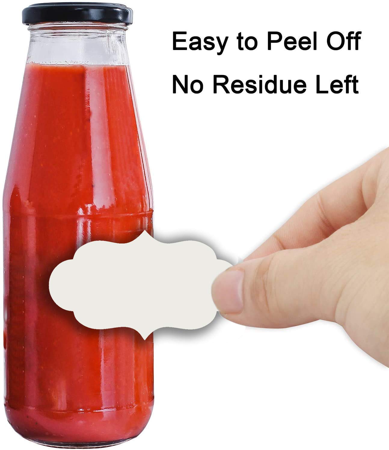 iberry's 108 pieces Waterproof Vinyl Stickers for Mason Jars Glass Bottle, Decals Craft, Kitchen Jar (Paper, 7 cm x 4 cm, White, 108 Piece) (Curly Round 1 stickers curly) (2)