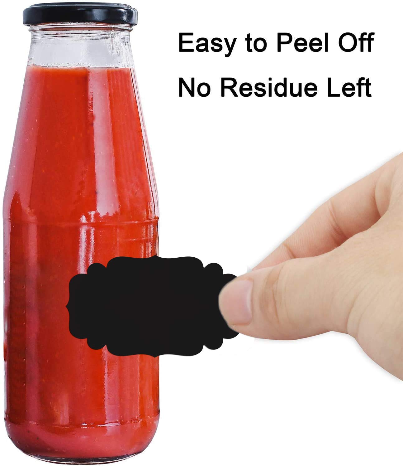 iberry's Waterproof Vinyl Chalkboard Stickers for Mason Jars Glass Bottle, Decals Craft, Kitchen Jar (Paper, 7 cm x 4 cm, Black, 120 Piece)