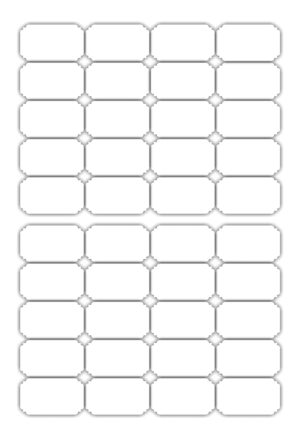 iberry's 108 pieces Waterproof Vinyl Stickers for Mason Jars Glass Bottle, Decals Craft, Kitchen Jar (Paper, 7 cm x 4 cm, White, 108 Piece) (Recty Round & Pointer Edge stickers curly) (3)