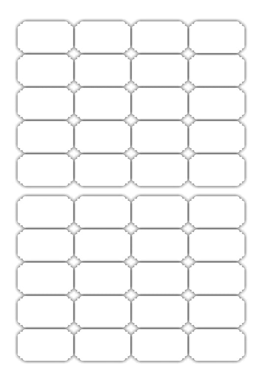 iberry's 108 pieces Waterproof Vinyl Stickers for Mason Jars Glass Bottle, Decals Craft, Kitchen Jar (Paper, 7 cm x 4 cm, White, 108 Piece) (Recty Round & Pointer Edge stickers curly) (3)