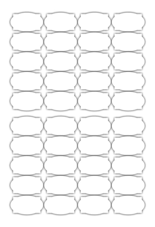 iberry's 108 pieces Waterproof Vinyl Stickers for Mason Jars Glass Bottle, Decals Craft, Kitchen Jar (Paper, 7 cm x 4 cm, White, 108 Piece) (Rectangle & Oval stickers curly) (4)