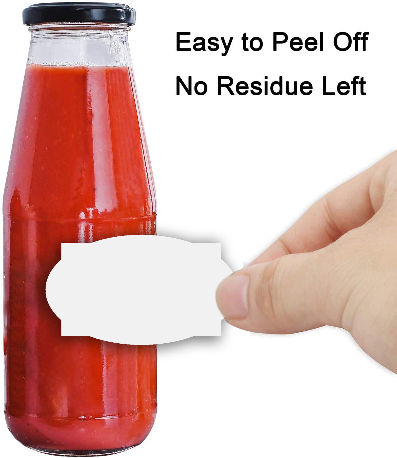 iberry's 108 pieces Waterproof Vinyl Stickers for Mason Jars Glass Bottle, Decals Craft, Kitchen Jar (Paper, 7 cm x 4 cm, White, 108 Piece) (Rectangle & Oval stickers curly) (4)