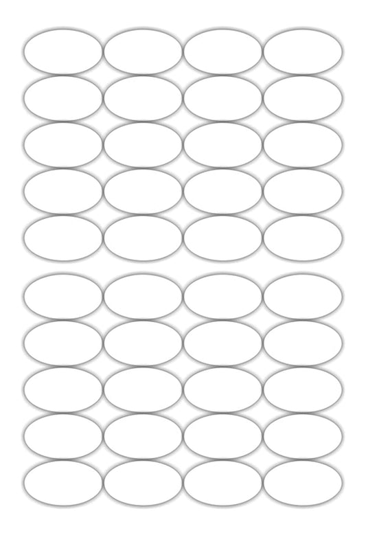 iberry's 108 pieces Waterproof Vinyl Stickers for Mason Jars Glass Bottle, Decals Craft, Kitchen Jar (Paper, 7 cm x 4 cm, White, 108 Piece) (Oval Sticker) (11)