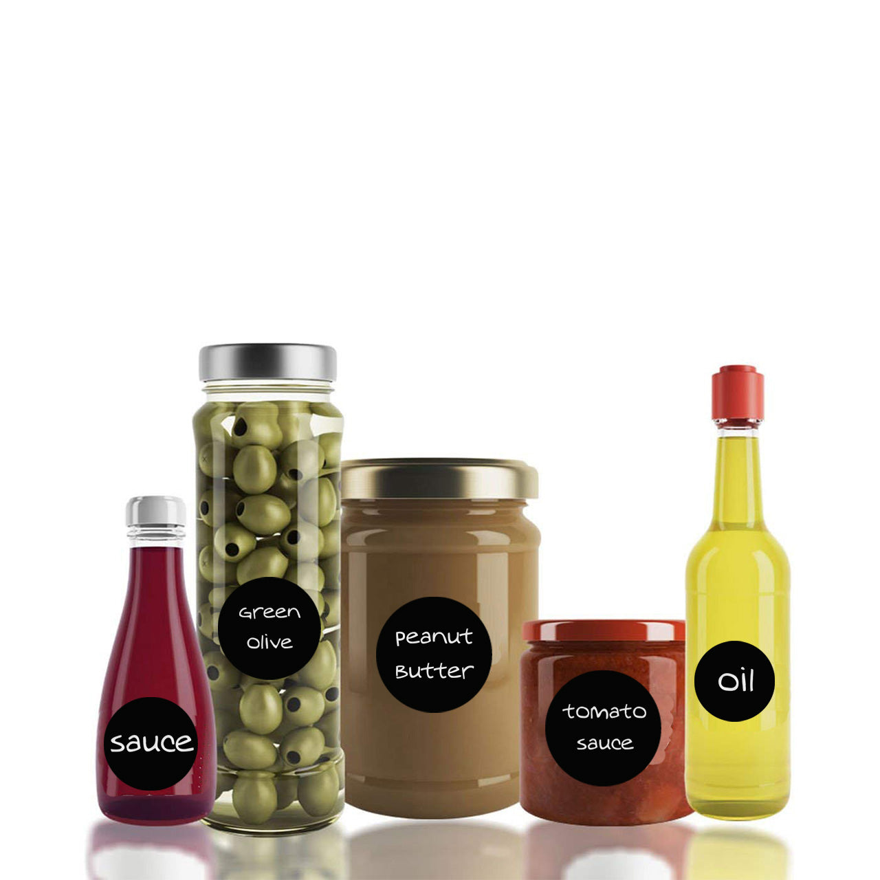 iberry's 108 pieces Waterproof Vinyl Stickers for Mason Jars Glass Bottle, Decals Craft, Kitchen Jar (Paper, 7 cm x 4 cm, Black, 108 Piece) -(6)