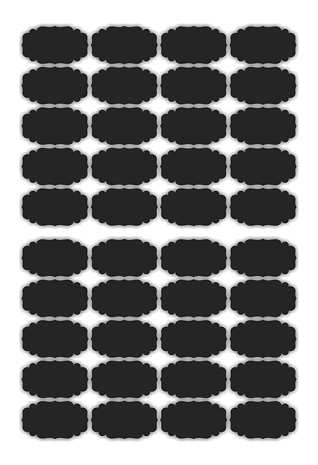 iberry's Waterproof Vinyl Chalkboard Stickers for Mason Jars Glass Bottle, Decals Craft, Kitchen Jar (Paper, 7 cm x 4 cm, Black, 120 Piece)