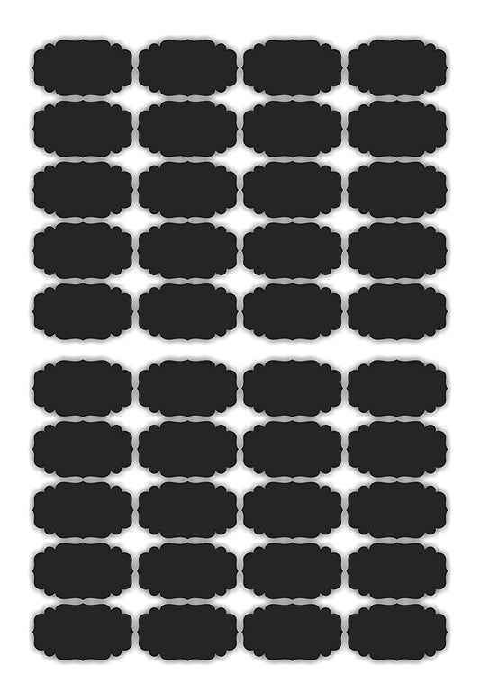 iberry's Waterproof Vinyl Chalkboard Stickers for Mason Jars Glass Bottle, Decals Craft, Kitchen Jar (Paper, 7 cm x 4 cm, Black, 120 Piece)