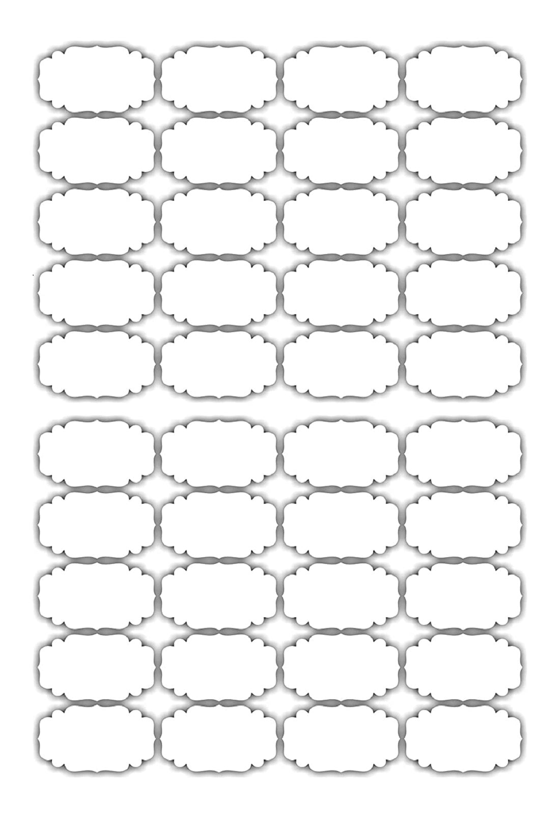 iberry's Waterproof Reusable Vinyl Label Stickers 120 Pieces for Mason Jars Glass Bottle, Decals Craft, Kitchen Jar (Paper, 7 cm x 4 cm, White, 120 Piece)