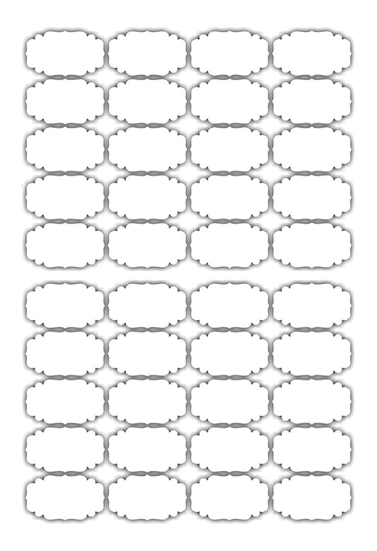 iberry's Waterproof Reusable Vinyl Label Stickers 120 Pieces for Mason Jars Glass Bottle, Decals Craft, Kitchen Jar (Paper, 7 cm x 4 cm, White, 120 Piece)