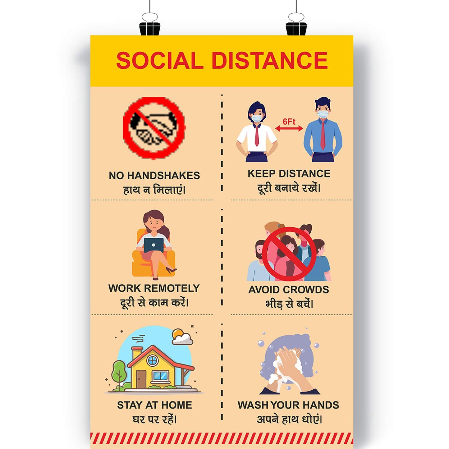 COVID-19 Office Posters| Safety Awareness Posters- Set of 7 (Size:- 11" x17")