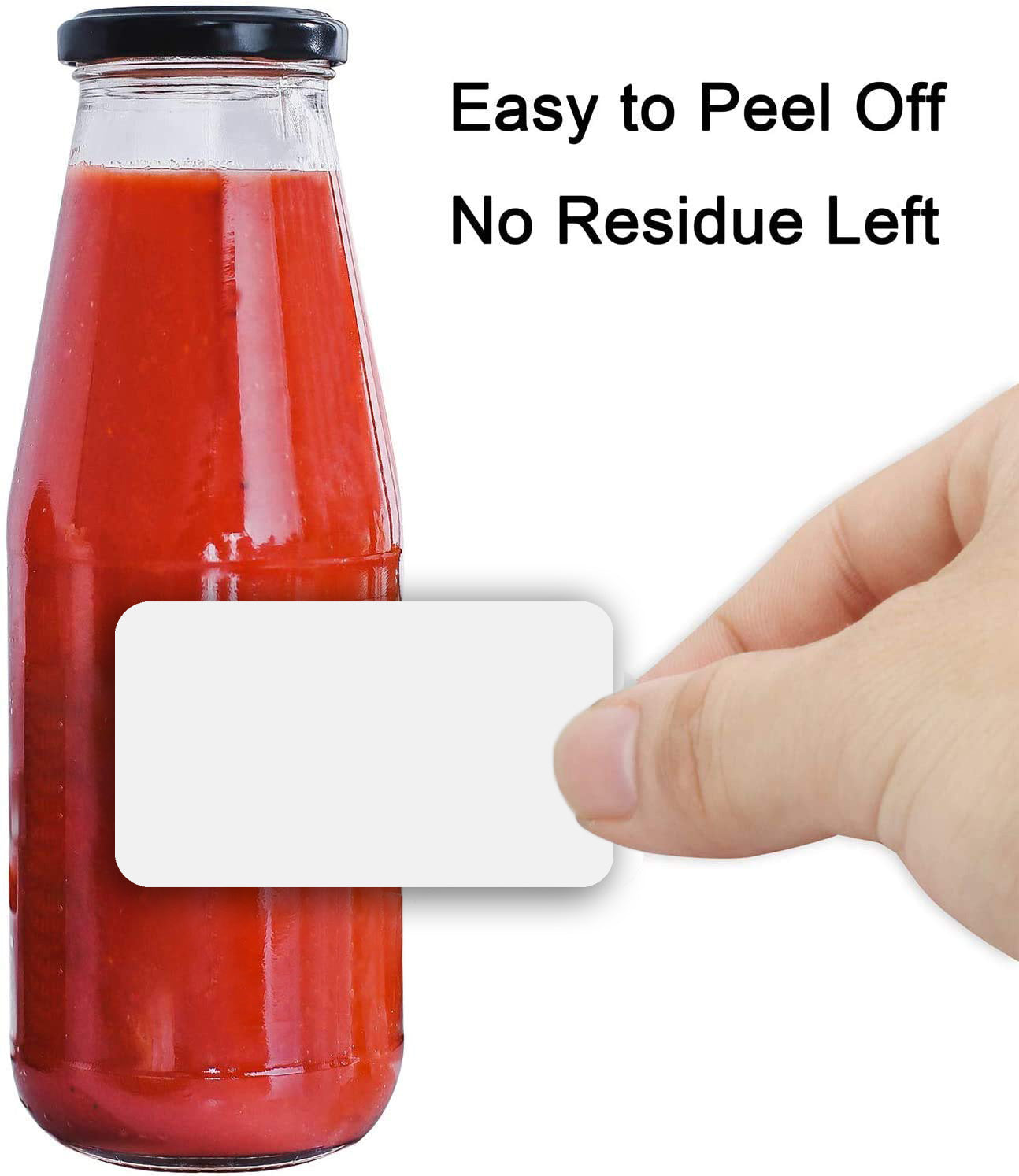 iberry's 108 pieces Waterproof Vinyl Stickers for Mason Jars Glass Bottle, Decals Craft, Kitchen Jar (Paper, 7 cm x 4 cm, White, 108 Piece) (Rectangle with Edge Corner Sticker) ( 9 )
