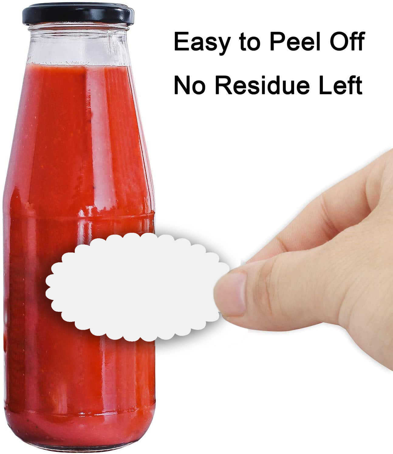 iberry's 108 pieces Waterproof Vinyl Stickers for Mason Jars Glass Bottle, Decals Craft, Kitchen Jar (Paper, 7 cm x 4 cm, White, 108 Piece) (8 Oval Flower Sticker)