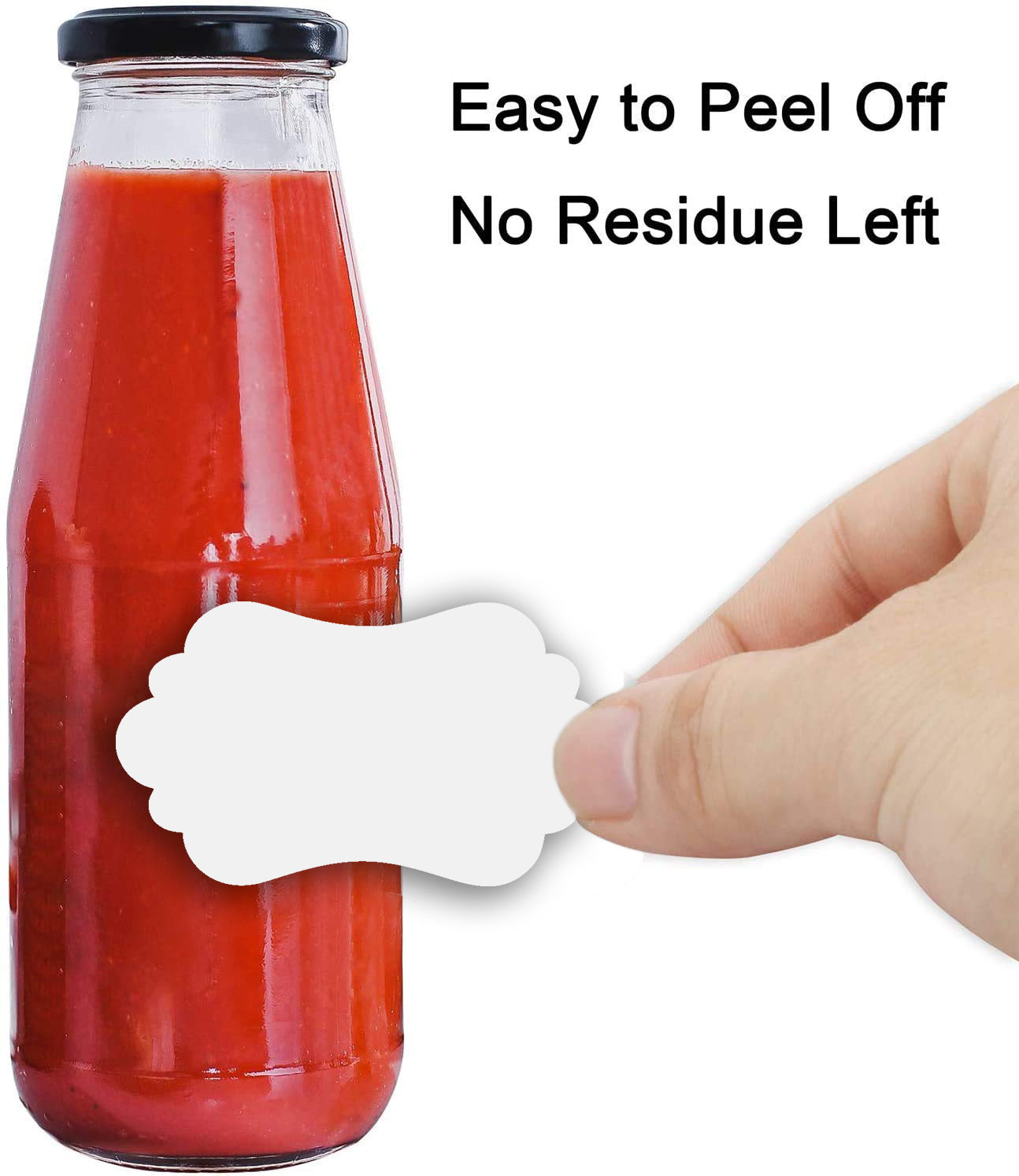 iberry's 108 pieces Waterproof Vinyl Stickers for Mason Jars Glass Bottle, Decals Craft, Kitchen Jar (Paper, 7 cm x 4 cm, White, 108 Piece) (Curly Round 2 Sticker) (12)