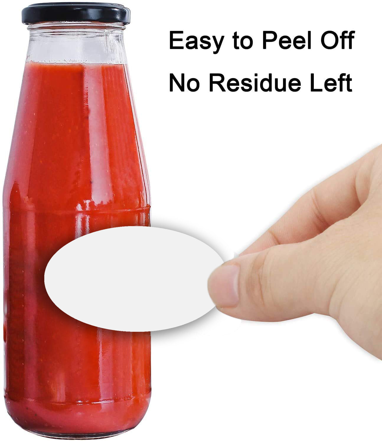 iberry's 108 pieces Waterproof Vinyl Stickers for Mason Jars Glass Bottle, Decals Craft, Kitchen Jar (Paper, 7 cm x 4 cm, White, 108 Piece) (Oval Sticker) (11)