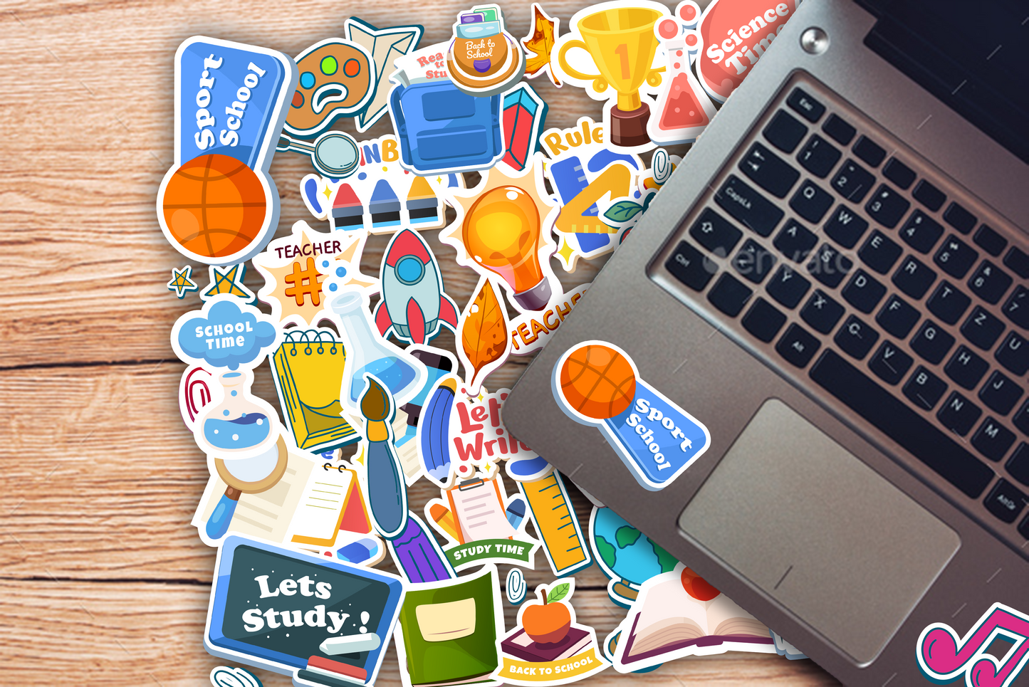 iberry's 50 pcs Stickers for Laptop Phones Computer Bicycle Luggage Scrapbooks Gadgets Waterproof Stickers|Stickers for Students| School Themed| College Stickers-Set of 50 Stickers (08)