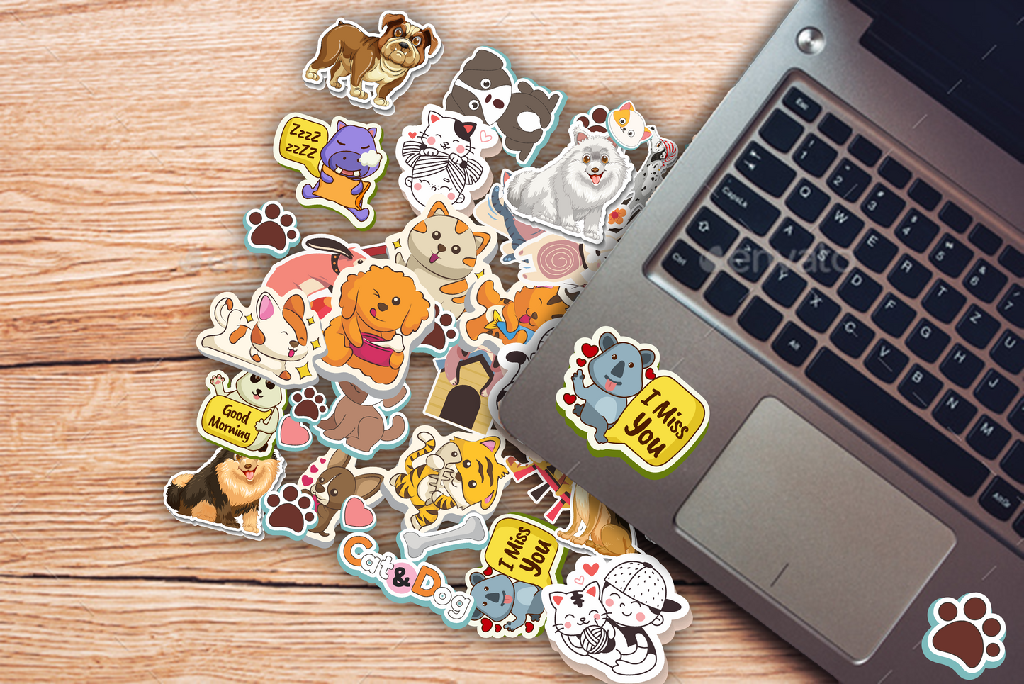iberry's 50 pcs Stickers for Laptop Phones Computer Bicycle Luggage Scrapbooks Gadgets Waterproof Stickers|Stickers for Kids| Animals Stickers| Cute Animal Stickers-Set of 50 Stickers (10)