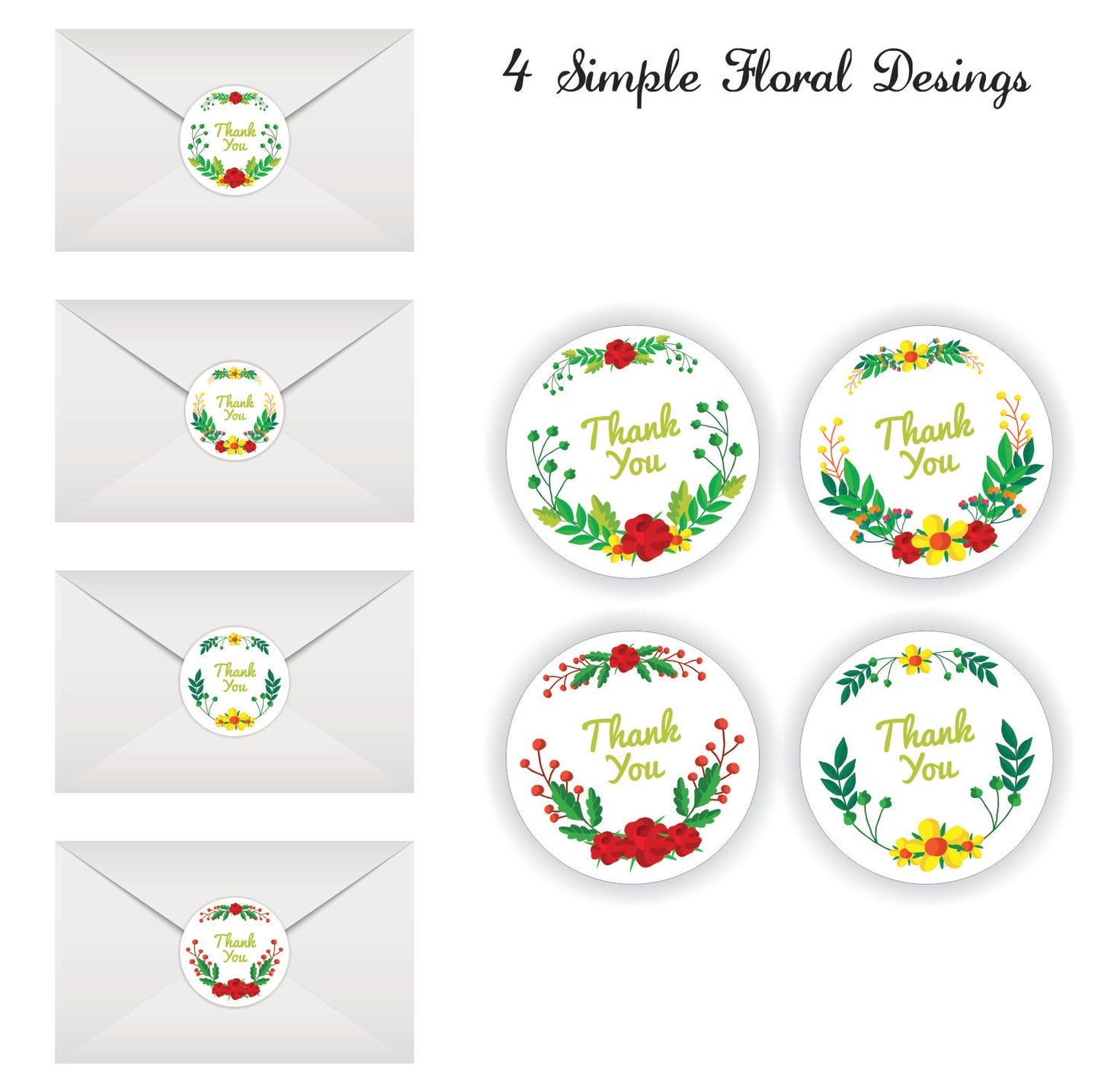 iberry's 1.5 inches Thank You Stickers | Thankyou Stickers for Customized Packaging and Small Business | Stickers for Order Packaging