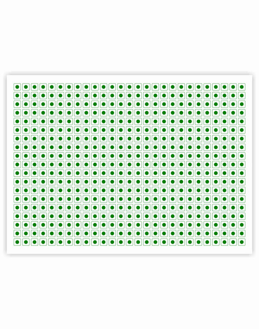 iberry's Self Adhensive 540 Veg Stickers Green for Food Packaging|Size 10 x 10 mm| Food Label Stickers