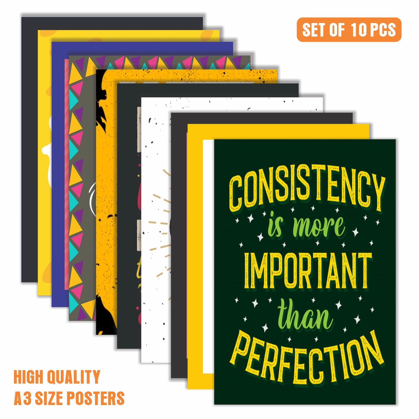 iberry's Motivational Quote Posters for Office and Student Room Walls |motivational posters (Size 28 x 43 CM, Pack of 10)-B