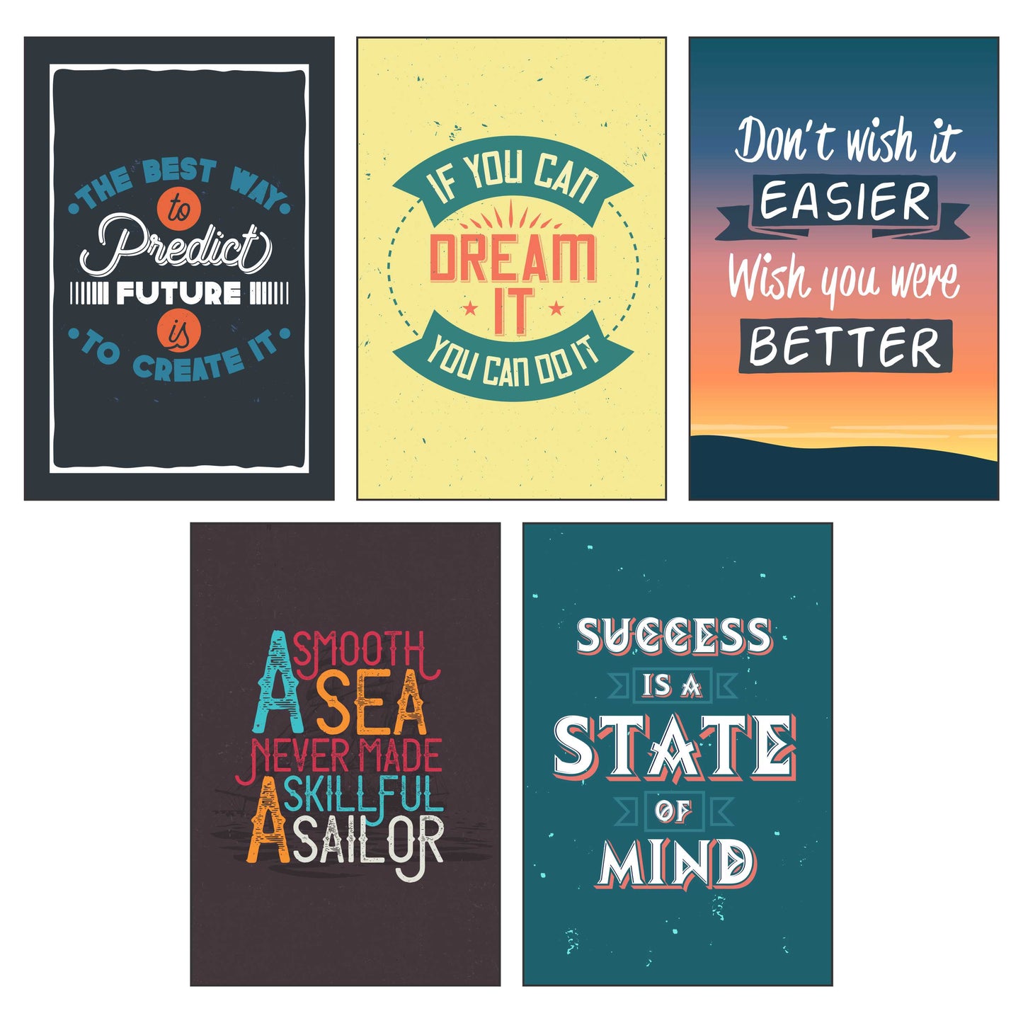 iberry's Motivational Quote Posters for Office and Student Room Walls |motivational posters (Size 28 x 43 CM, Pack of 10)-F