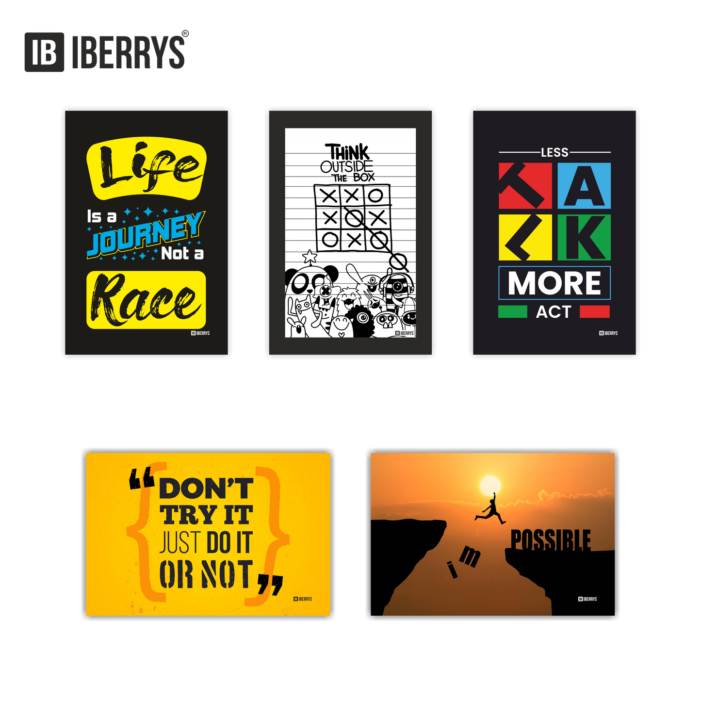 iberry's Motivational Quote Poster for Office and Student Room Walls |posters for room (Size 28 x 43 CM, Pack of 10)-J