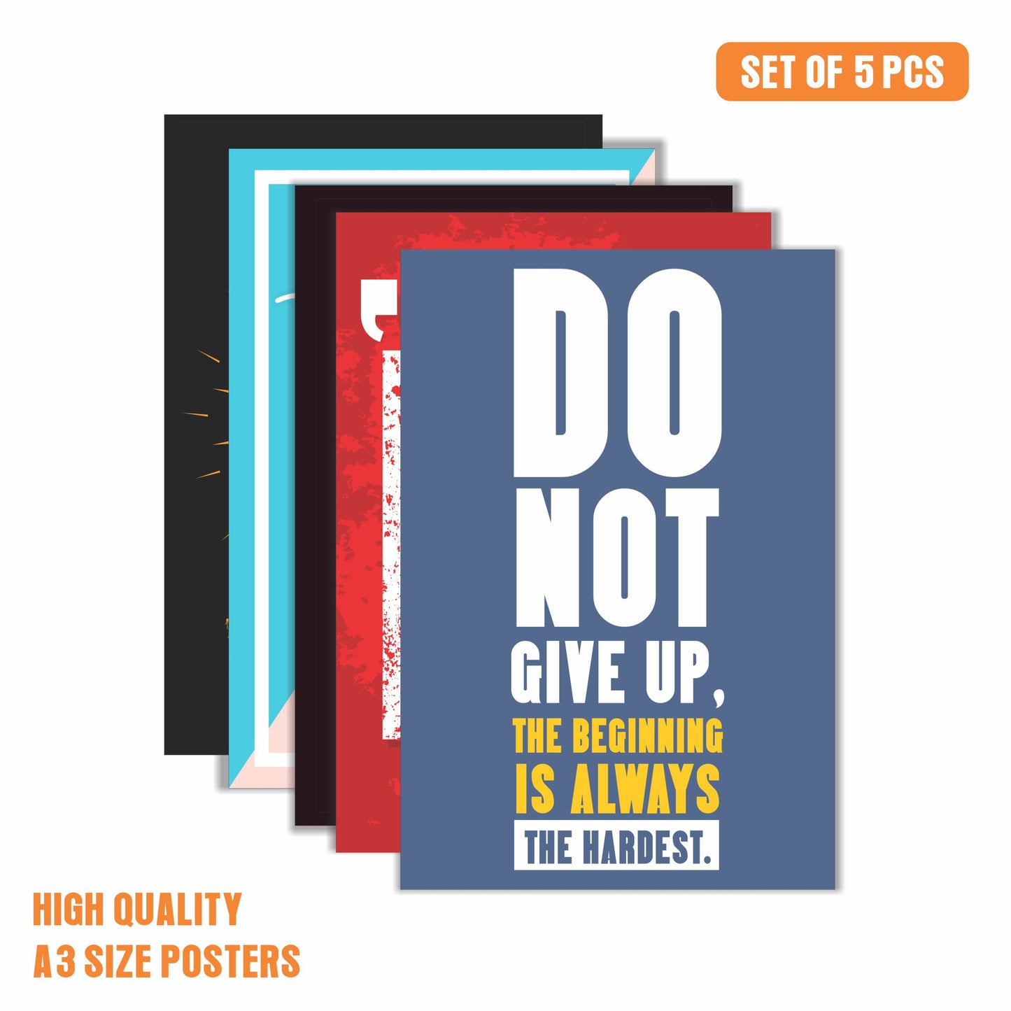 iberry's Gym Quote Poster for Office and Student Room Walls (Size 12 x 18 inch, Pack of 10) - A