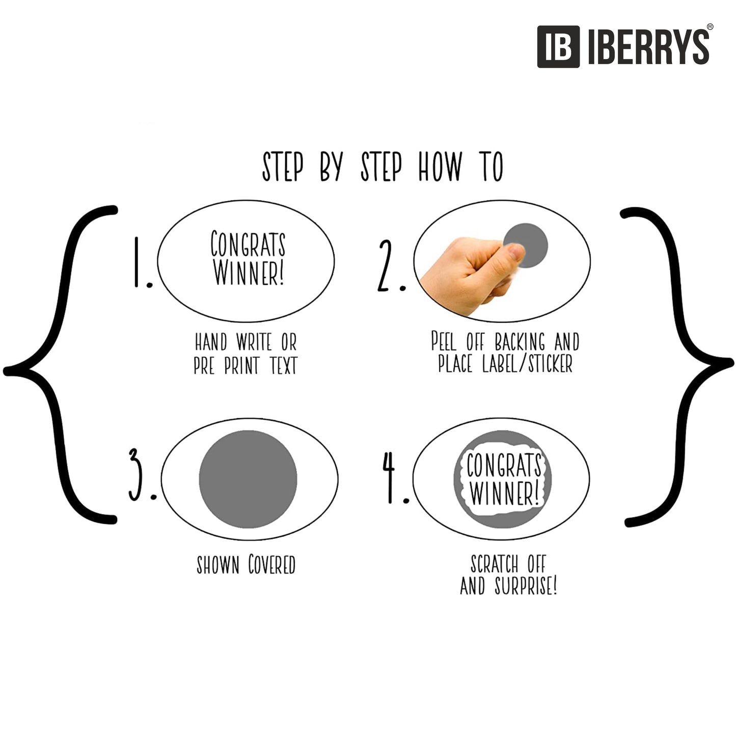 iberry's 1 inch Dia Scratch Off Label Stickers|Silver Scratch Stickers for Baby Shower, Sale Events, Festival Offers, Sale Offers,Surprising |Round Shape Peel Off Scratch Stickers