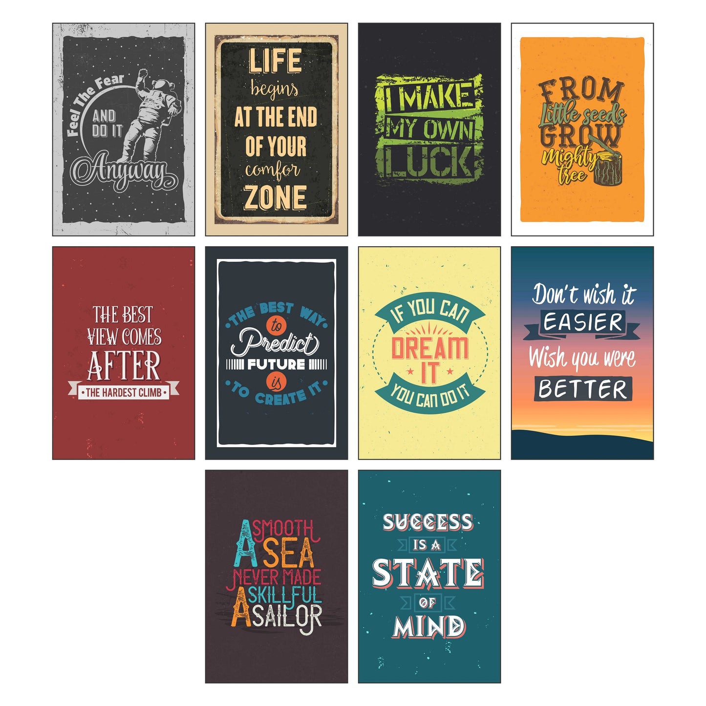 iberry's Motivational Quote Posters for Office and Student Room Walls |motivational posters (Size 28 x 43 CM, Pack of 10)-F