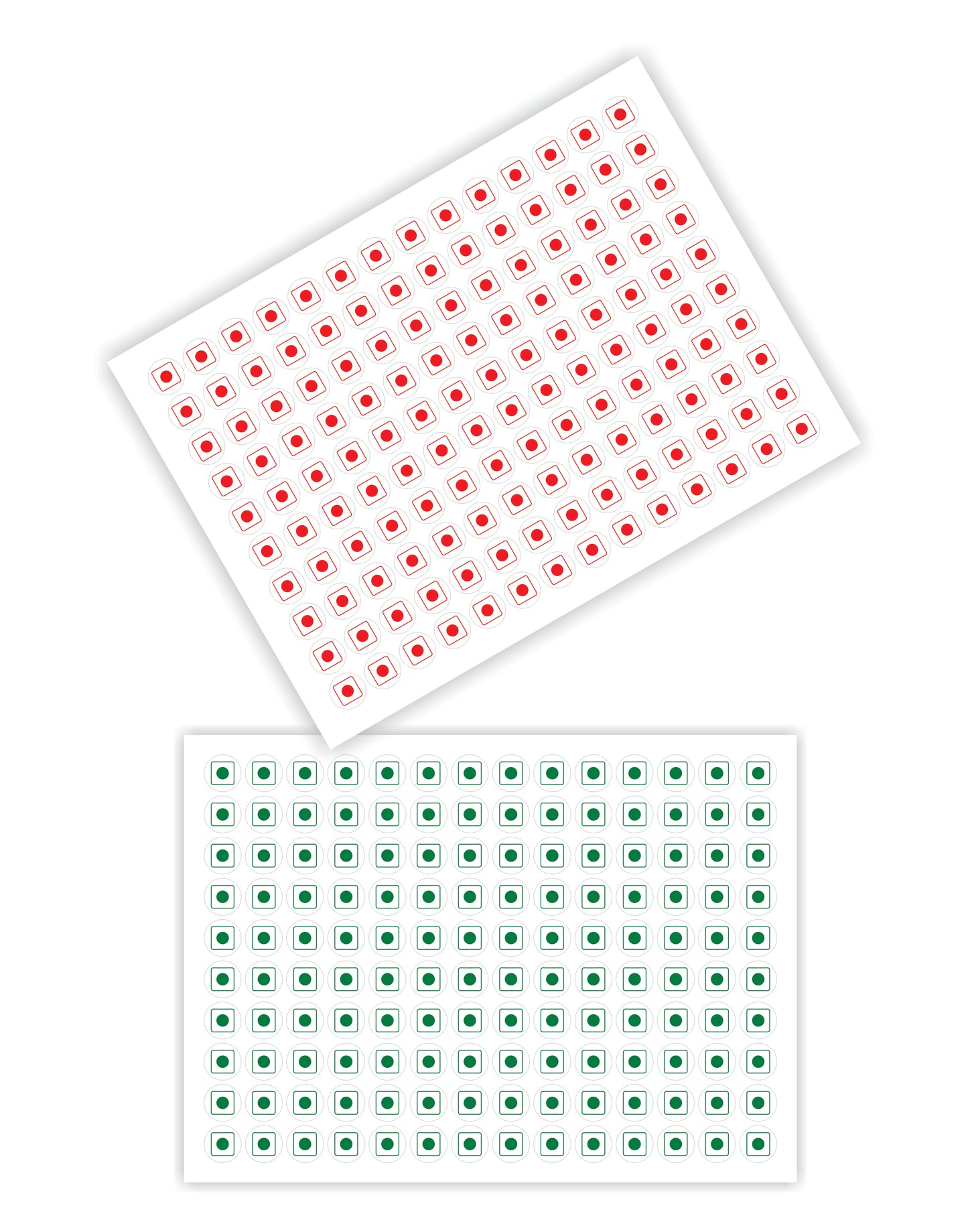 iberry's Self Adhensive 540 Veg Stickers Green & 540 Non Veg Stickers Red Round Shape for Food Packaging|Size 9 mm Dia | Food Label Stickers