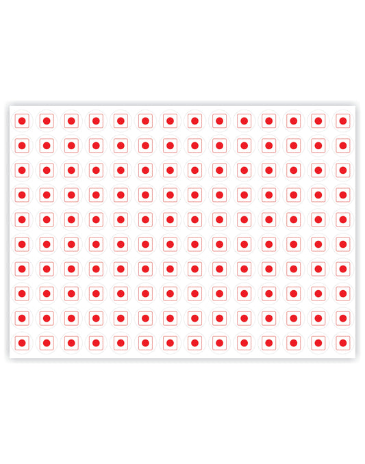 iberry's Self Adhensive 540 Non Veg Stickers Red for Food Packaging|Size 9 mm Dia| Food Label Stickers