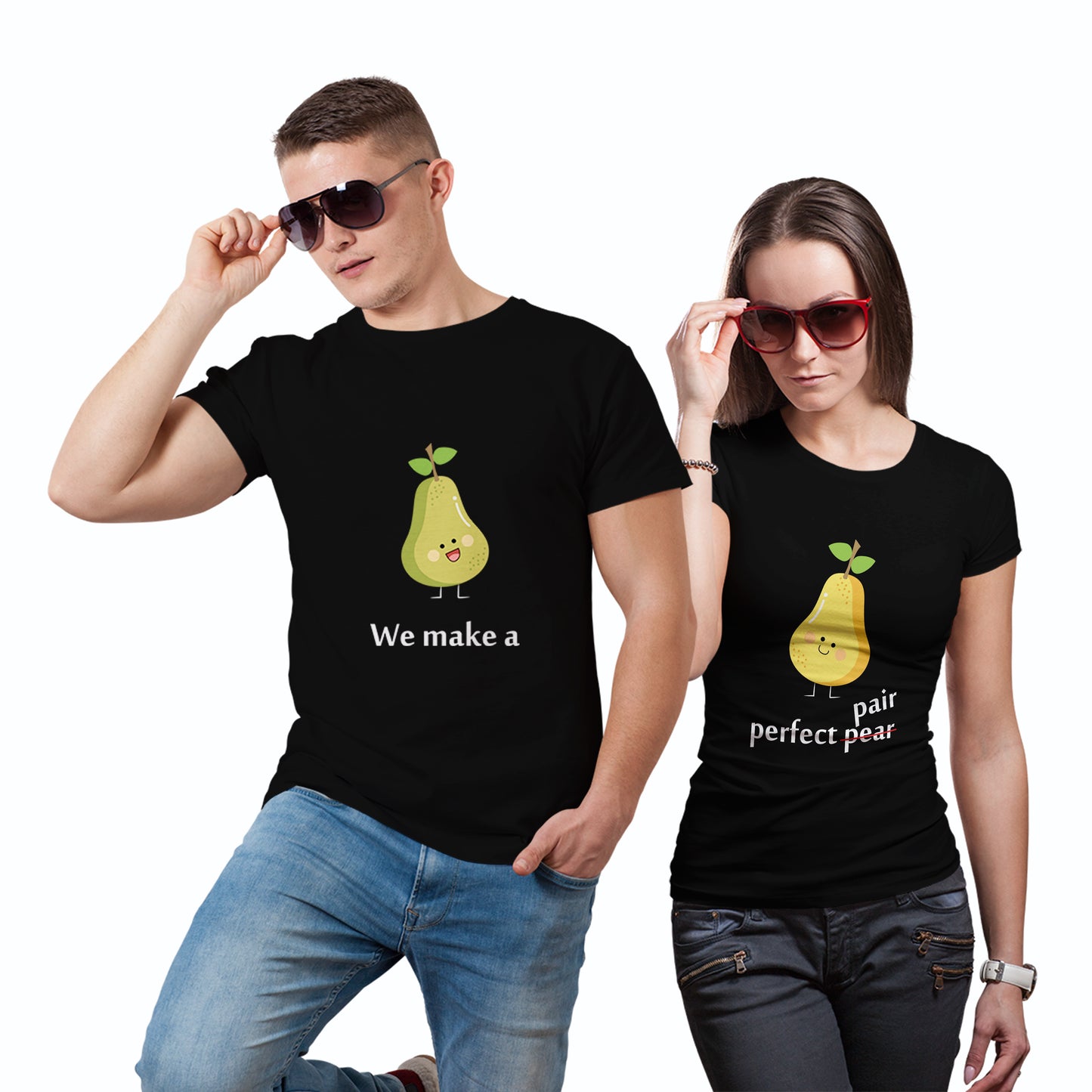 Perfect Pair matching Couple T shirts- Black