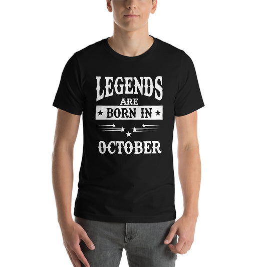 iberry's Birthday month T Shirt for Men |October Birthday Month Tshirt | Half Sleeve T-Shirt | Round Neck T Shirt |Cotton T-Shirt for Men- (09)