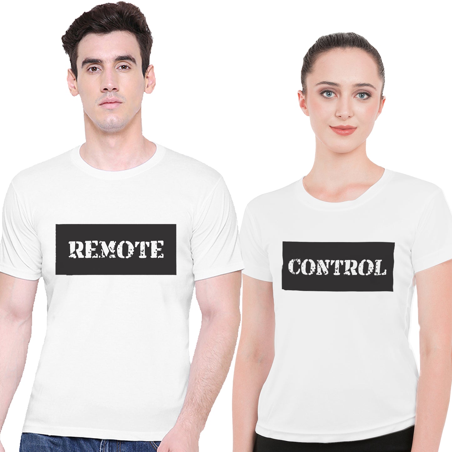 Remote Control matching Couple T shirts- White