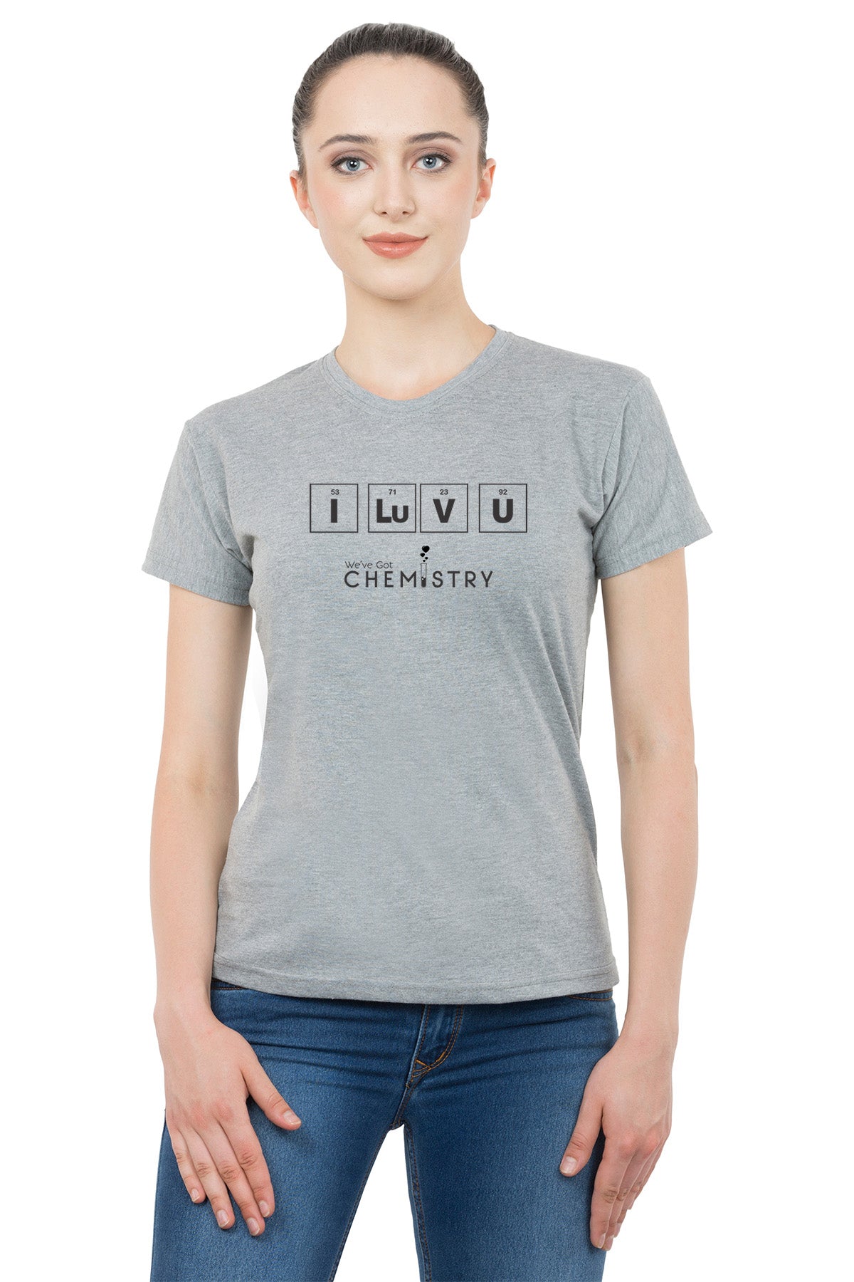 I Luv Chemistary matching Couple T shirts- Grey